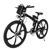 [Cambio y frenado] Bicicleta eléctrica de montaña equipada con circuito de shimano. Las marchas de 21 velocidades te ofrecen una amplia gama y siempre te apoyan con precisión con cambios precisos. Para su seguridad y control total de sus senderos o recorridos, el freno de disco es responsable. Con eso, puede frenar en cualquier situación de conducción extremadamente precisa y bien dosificada y siempre tiene el control de la situación. Simplemente un compañero perfecto para la bicicleta de montañ