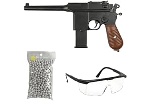 2EAGLE Pack Airsoft-Pistolet modèle GE3005-C96 à Ressort/matière: métal/Puissance 0.5 Joule/livré avec Accessoires, Noir, 245 mm