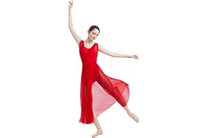 IBTOM CASTLE Mujer Escote Drapeado Lírica Contempornánea Praise Vestido Latina Traje Ballet Mujer Leotardo Body de Gimnasia Dancewear Maillot Gimnasia Ritmica Disfraz Bailarina Tutu