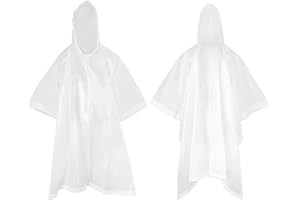Kcmell Rain Poncho for Adult, 2 Pack Black Portable Waterproof Rain Ponchos for Women and Men, Reusable EVA Raincoat Emergency Rainwear with Hood for Hiking, Traveling, Outdoor Activities