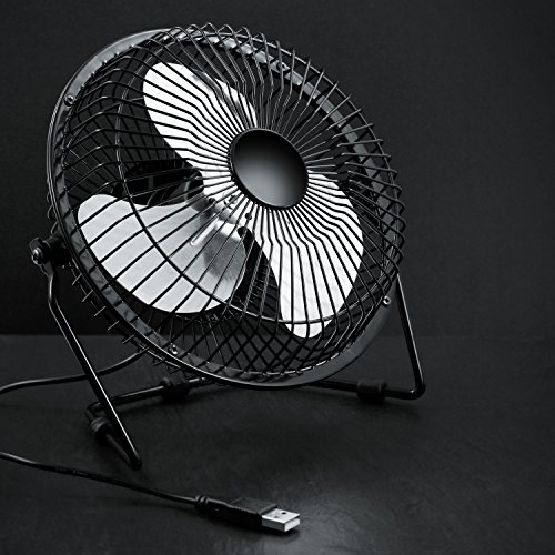 CSL – USB Ventilator 17cm | Tischventilator / Fan | Gehäuse/Rotorblätter aus Metall | PC / Notebook | in schwarz - 3