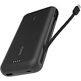 Belkin BoostCharge Batería Externa 20K, Carga rápida y Cable Integrado (PD 30 W), Power Bank, Cargador portátil USB-C Power D