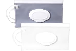 BREMOROU Lot de 2 sacs pour lingettes humides, papier toilette humide, boîte de papier toilette humide, boîte de papier toilette portable, sac pour lingettes humides, sac pour les voyages, la maison, le bureau