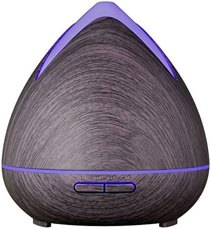 Ultrasonic Aroma Diffuser &amp; Humidifier 400ML with Colour Changing LED Lamp and BPA Free Body Material - Elegant Purple Wood Grain Colour