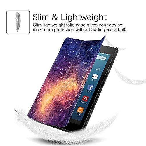 Fintie Hülle für Fire HD 8 2016 – Ultra Slim Lightweight Schutzhülle Smart Cover mit Standfunktion und Auto Schlaf / Wach Funktion für das neue Fire HD 8 Tablet (6. Generation – 2016 Modell), Die Galaxie - 5