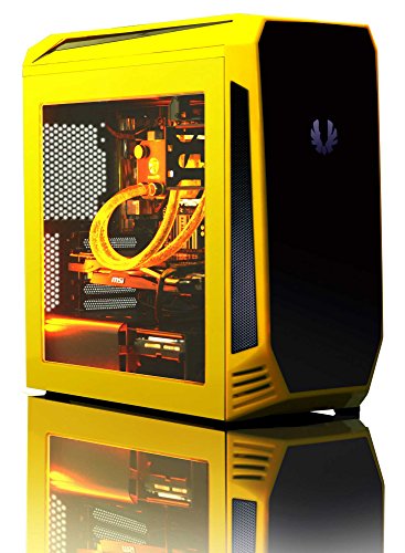 VIBOX Centre Komplett-PC Paket 4.38 Gaming PC – 4,2GHz AMD FX Quad-Core Prozessor, GTX 1050 GPU, Super, Wassergekühlter Desktop Gamer Computer mit Spielgutschein, 22″ HD Monitor, Gamer Tastatur & Mouse, Gelb Innenbeleuchtung, lebenslange Garantie* (4,2GHz übertakteter Superschneller AMD FX 4300 Quad-Core Prozessor CPU, Nvidia GeForce GTX 1050 2GB Grafikkarte GPU, 8GB Team Elite 1600MHz RAM, 1TB HDD Festplatte, Raijintek Triton Wasserkühler, BitFenix Aegis Gehäuse, Ohne Windows Betriebssystem) - 4