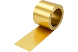 WINFOX Gold Brass Sheet Roll 1000mm x 100mm x 0.2mm Brass Metal Foil Sheet for DIY Crafts, Jewellery Making, Model Building & Metalworking