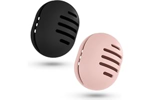 Fauxomor Custodia Spugna per Trucco Doppia Faccia Traspirante per Viaggio,Porta Spugna in Silicone per Beauty Blender per Tutte le Spugne,Riutilizzabile e Igienica Facile da Trasportare,Nero+Rosa