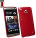Produktbild Emartbuy® Value Pack für HTC One M9 LCD Displayschutz + Shiny Gloss Gel Skin Tasche Hülle Rot + Kompatible Micro USB KFZ Ladekabel