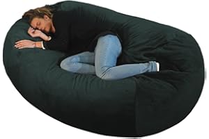 ‎BANANAIR bananair - Sitzsack, lang, XXL, für Sofa, Birne, Kissen, Matratze – gefüllt mit zerkleinertem Schaumstoff, Bequem – doppelte Bezüge maschinenwaschbar – Schwarz