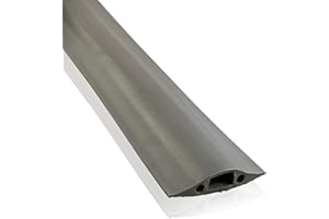 On1shelf® Mittelstarker Bodenschutz, schützt vor Stolpergefahr | Kabelhohlraum 16 mm (B) x 8 mm (H) | Grau (1 m)