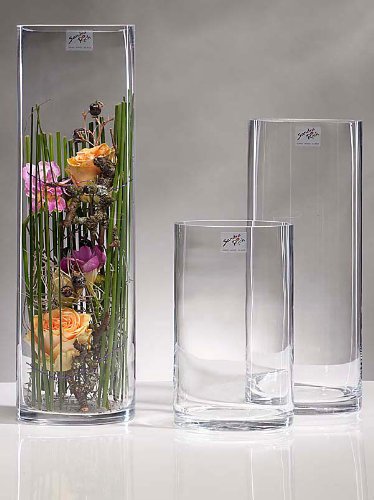 Glasvase CYLI Glas Vase Tischvase Blumenvase Zylinder 40 cm