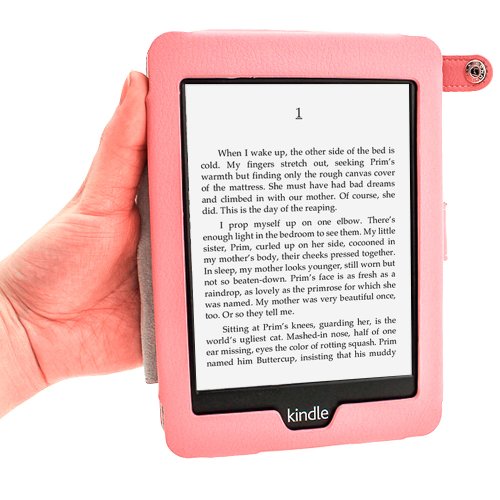 igadgitz PU Bi-View Leder Etui Hülle mit Sleep/Wake Funktion/Integrierte Handschlaufe für Amazon Kindle Paperwhite 2015/2014/2013/2012 rosa - 5