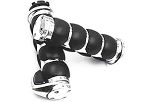 JaneShop Universal 22mm 7/8 Zoll Motorrad Gummi Aluminiumlegierung Lenker Arbeitssparende Handgriffe Motorrad Gas (Chrom)