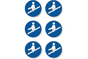 HAVATI Utilizzare il corrimano M012 – DIN EN ISO 7010 / ASR A1.3 – Adesivo: Ø 5 cm, 6 pezzi