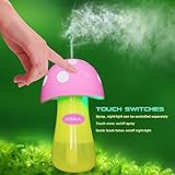 Luftbefeuchter, dizaul ® tragbare Mini-USB Pilz Ultraschall-Luftbefeuchter + LED kleine Nachtlicht für Babies und Kinder (passend als Geschenk)-pink - 3