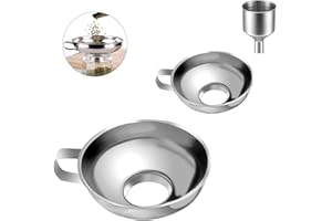 VicBou 3 Stück Trichter Edelstahl Groß Marmeladentrichter Set, Breiter Öffnung Einmachtrichter Einfülltrichter für Gläser, mit Griff, Küche Stapelbarer Trichter für Abfüllen, für Kochölen, Pulver