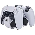 PowerA Twin Charging Station for PS5 Dualsense Wireless Controllers, PlayStation Charging Dock, AC Adaptor with 1.8m Cable, Free the USB Port, LED Light Indicator, Official
