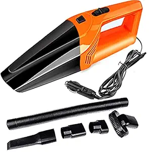 Sasimo Powerful Portable & High Power 12V Orange Car Handheld Vacuum Cleaner for Car and Home Wet and Dry Car Vacuum Cleaner Multipurpose Vaccum Cleaner for Car Cleaning Plastic (Black)