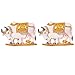 ART N HUB Set of 2 Brass 24 K Gold Plated with Stones Cow N Calf Idol Kamdhenu Cow and Calf Statue , Mahadev Mount / Nandi Handicraft Decorative Spiritual Puja Vastu Showpiece Figurine - Religious Pooja Gift Item & Murti for Mandir / Temple / Home / office RS.832.00