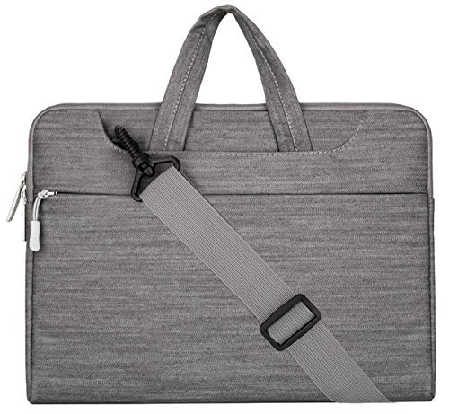 MOSISO Laptop Aktentasche Denim-Stoff für 11-11,6 Zoll MacBooks, Laptops Farbe: Grau
