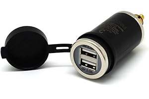 Cliff Top Caricatore USB DIN per moto da 4,6 Amp, compatibile con motocicli BMW (diritto)
