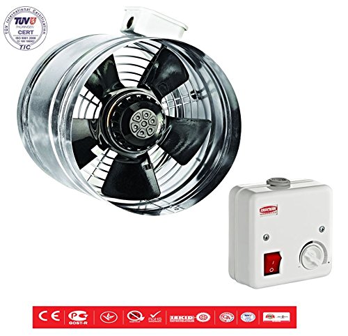 Borax Axial Rohrventilator Be-Abluft LÜFTER ø200 680m³/h Axialventilator Radial TURBO - 8