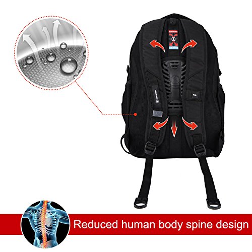 XY Life Laptop Rucks  cke Daypack Schulrucksack Backpack Multifunktion Leichter  f  r Herren M  nner Schul Outdoor Wandern Reisen  30L 15 Zoll  Schwar