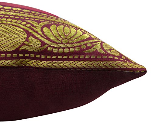 indian Wohnkultur rotem Samt Kissenbezug Quadrat Bett Sofakissenabdeckung 18 „x 18“ - 4