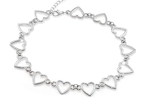 JinYu Multiple Heart Choker Necklace Simple Geometric Circle Choker Statement Clavicle Necklace for Women Necklace Jewerly, Metal
