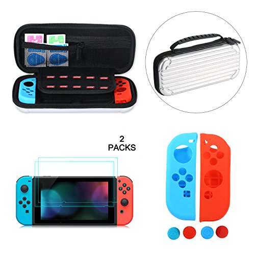 Preisvergleich Produktbild OIZEN Tasche für Nintendo Switch Zubehör Tasche Wasserdicht Stoßfest Case Tragetasche Switch Hülle Schutz Tasche für Nintendo Switch Konsole, Glass Displayschutzfolie und Anderes Zubehör