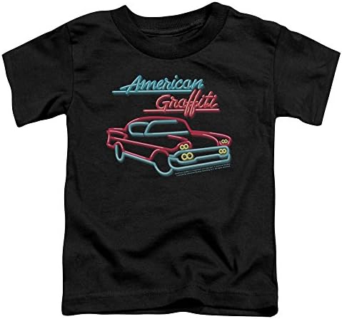 American Grafitti - Toddlers Neon T-Shirt, 4T, Black