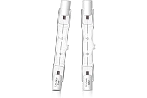 Caldarax 2 Pezzi Lampadina Alogena R7s 78mm 80W Dimmerabile, 230V Lampadine Alogene R7s 1400LM Bianca Caldo 2700K, Lampadina Lineare j78 per Lampade da Pavimento, Luci del Paesaggio