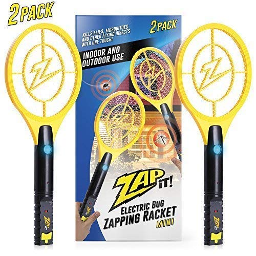 ZAP IT! Paquet de Deux Bug Zapper - Rechargeable Mosquito, Tapette/Killer et Bug Zapper Raquette - 4 000 Volt Chargement USB, Ultra Lumineux Lumière LED pour Zap dans Le Noir