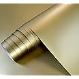 Matte Metallic Gold Vinyl Wrap Sheet for Car & Bike Self Adhesive Wrap Sticker and Decal Roll Film for Auto Car Vehicle Motorcycle Air Release (1 Feet x 5 Feet, Gold)