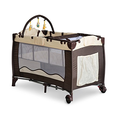 Homcom Portable Baby Child Kid Travel Cot Playpen Play Pen Bed Bassinet Entryway Coffee New