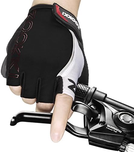 Zookki Cycling Gloves Mountain Bike Gloves Road Racing Bicycle Gloves Light Silicone Gel Pad Biking Gloves Half Finger Bicycling Gloves Riding Gloves Men/Women Work Gloves