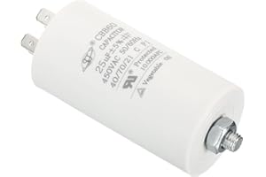 PATIKIL CBB60 25uF Running Capacitor, AC 450V 4 Pins 50/60Hz Cylinder Bottom with Screw 75x40mm for Air Compressor,Cleaning Machine Motor Star