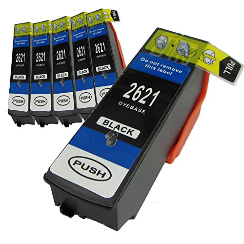 N.T.T.® 6x Stück XL Tintenpatronen kompatibel zu T2621 BK Black / Schwarz Für Epson Expression Premium, XP-510 ; XP-600 ; XP-605 ; XP-610 XP-615 ; XP-700 ; XP-710 ; XP-800 ; XP-810