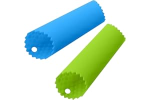RUNFENG 2 Stück Silikon Knoblauchschäler Schäler Rolle Easy,SchnellschäLrolle GroßEr Einfach Und Praktisch SilikonschäLer für Küchenwerkzeug,Knoblauch Roller KüChenhelfer Silikon Knoblauch Schäler-Blau/Grün