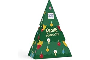‎RITTER SPORT Ritter Sport Weihnachtstanne, 53 g, 7 Schokowürfel der Sorten Schoko-Crisp und Mousse au Chocolat, Schokoladen-Geschenk & süße Tischdeko zu Weihnachten und Nikolaus
