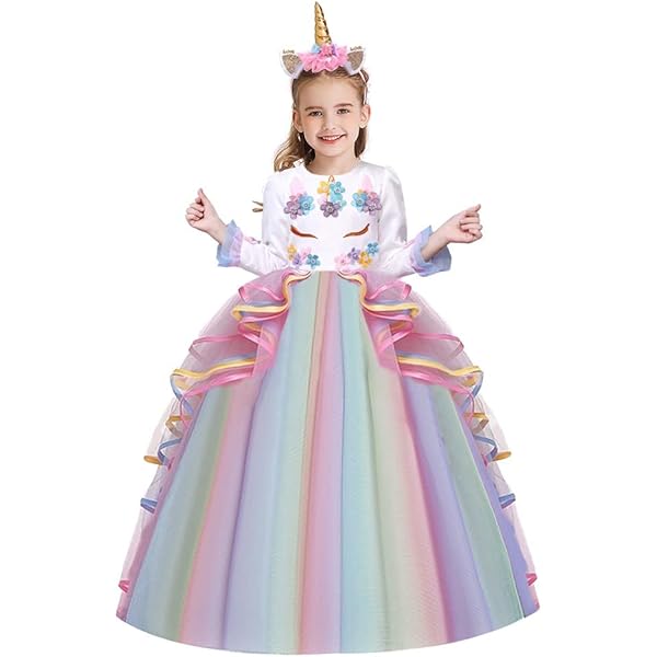 Odizli Bloemenmeisjesjurk voor kinderen, meisjes, 3/4 mouwen, kant