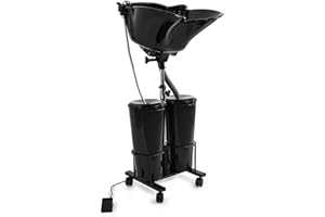 GESEILAY Mobiles Waschbecken Friseur für Zuhause Höhenverstellbar Rückwärtswaschbecken mit Pumpe Tragbares Friseur Waschbecken mit Wassertank und Brause