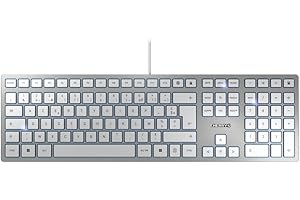 CHERRY KC 6000 Slim, disposition française, clavier AZERTY, clavier filaire, mécanisme à ciseaux pour une frappe parfaite, de