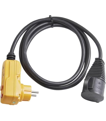 Câble D'Extension Schuko Avec Interrupteur 2 M - 3x1,5 Mm², IP44, 16A 250V, Pour Extérieur, Jardin, Atelier