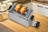 Acelink Automatik Toaster 2 Scheiben, 800 Watt Edelstahl-Toaster mit Brötchenaufsatz, Krümelschublade, 7-Bräunungsstufen (Silber) - 4