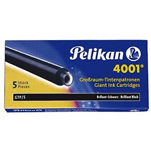 Pelikan 310615 Tintenpatronen 4001 GTP/5, 5-er Pack, brillant-schwarz