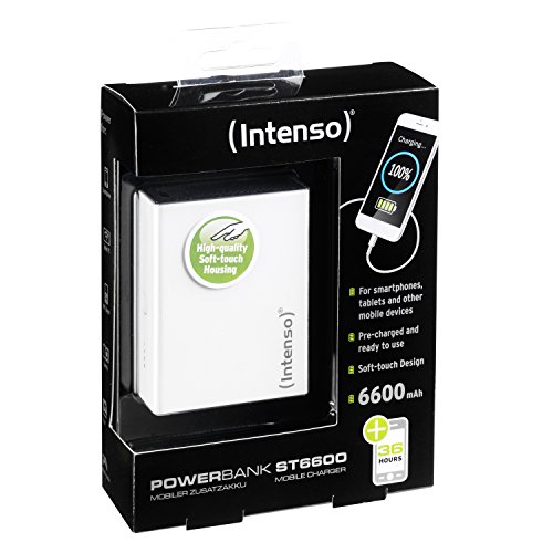 Intenso 7333522 Powerbank ST6600 Soft Touch externes Ladegerät (6600mAh) für Smartphone/Tablet PC/MP3 Player/Digitalkamera weiß - 5