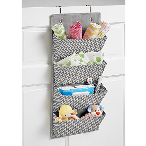 InterDesign 02643EU Aldo Schrank-Organizer aus Stoff zur Wandmontage oder Hängen über die Tür für Handtaschen, Spielzeug, grau/cream, 33.02 x 72.39 x 1.5 cm - 4