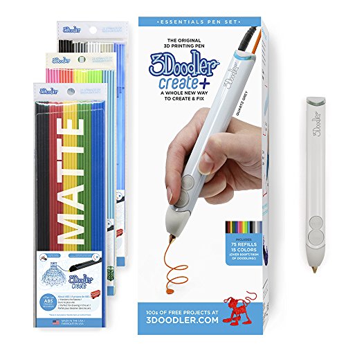 Preisvergleich Produktbild 3Doodler 8CPSGYEU3E Create+ 3D-Druck Stift-Set mit 75 Filamenten, Grau